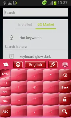 Pink Keyboard Hearts Glow android App screenshot 0