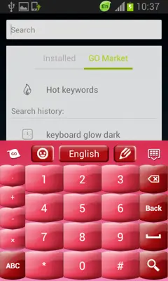 Pink Keyboard Hearts Glow android App screenshot 1