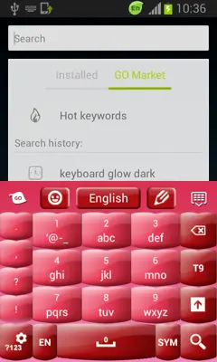 Pink Keyboard Hearts Glow android App screenshot 2