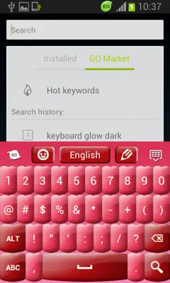 Pink Keyboard Hearts Glow android App screenshot 3